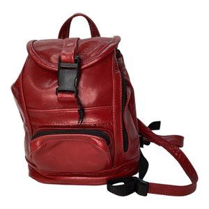 Vintage Red Leather Backpack